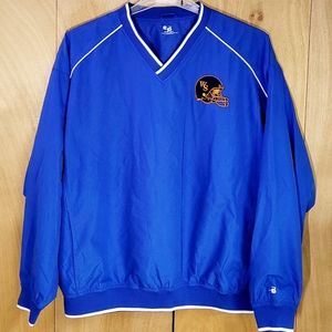 Vintage Badger Sport Mens Long Sleeves Double Lined Warmup Pullover Windbreaker
